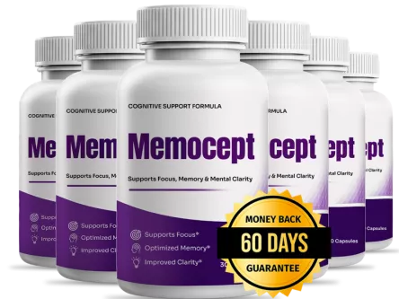 Memocept cognitive support formula bottle for focus memory and mental clarity